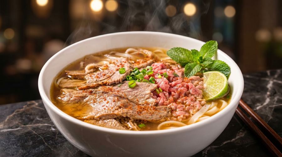 Pho Sate in chili-sate broth